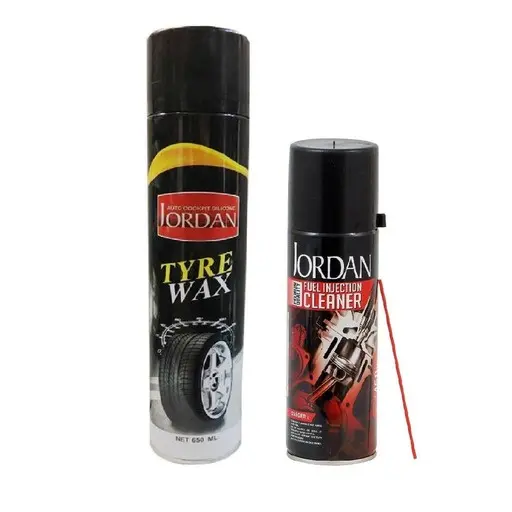 اسپری براق کننده تایر جردن مدل W 1 حجم 650 میلی‌لیتر به همراه اسپری انژکتور شوی