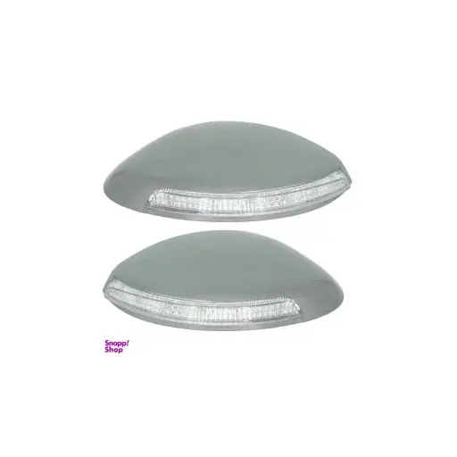 فلاپ آینه چراغ دار نقره ای خودرو مدل G-R پژو 206 بسته 2 عددی