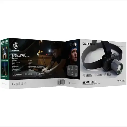 هدلامپ شارژی گرین لاین Beam Light GL-FL10