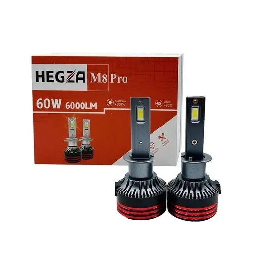 هدلایت زیمر مدل Hexza M8 Pro توان 60W شدت روشنایی 6000 لومن پایه H3 سفید (6000K)