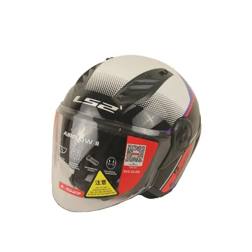 کلاه کاسکت بدون فک LS2 بلوتوث دار مدل  Glossy RB-White