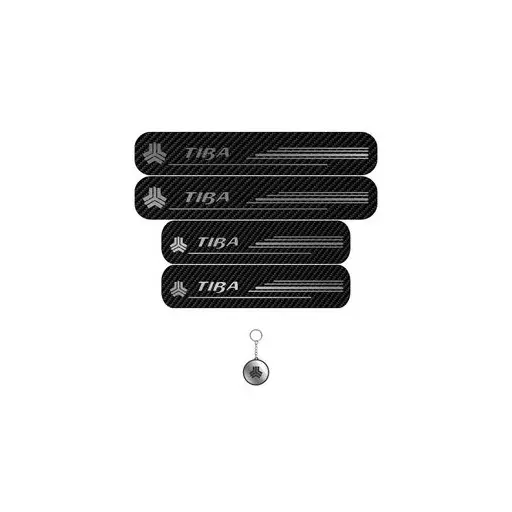 برچسب پارکابی خودرو لندمون کد LC009 MS تیبا مجموعه 4 عددی به همراه جاکلیدی
