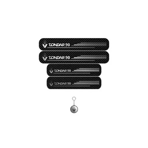 برچسب پارکابی خودرو لندمون کد LC036 MS تندر90 مجموعه 4 عددی به همراه جاکلیدی