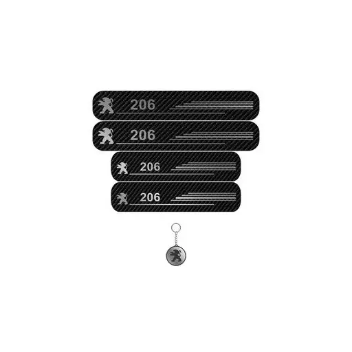 برچسب پارکابی خودرو لندمون کد LC019 MS پژو 206 مجموعه 4عددی به همراه جاکلیدی