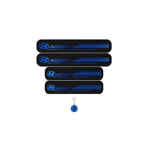 برچسب پارکابی خودرو لندمون کد LC049 MB هیوندای اکسنت مجموعه 4 عددی به همراه جاکلیدی
