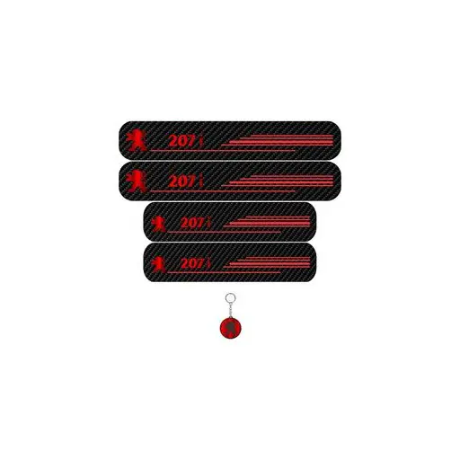 برچسب پارکابی خودرو لندمون کد LC018 MR پژو 207i مجموعه 4عددی به همراه جاکلیدی