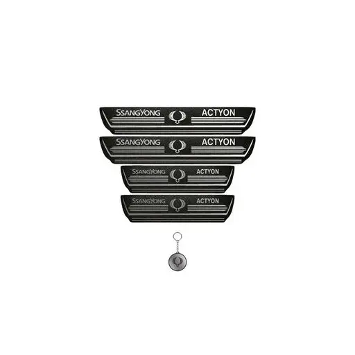 برچسب پارکابی خودرو لندمون کد LMm0039 MS سانگ یانگ کایرون مجموعه 4 عددی به همراه جا کلیدی