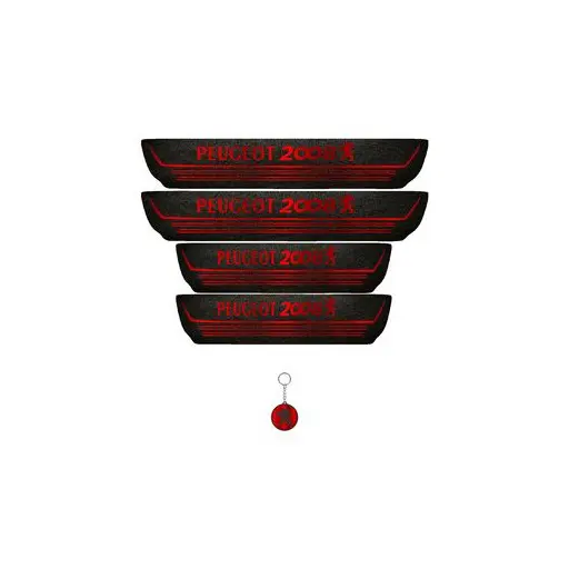 برچسب پارکابی خودرو لندمون کد LM027 MR پژو 2008 به همراه جاکلیدی مجموعه 4 عددی