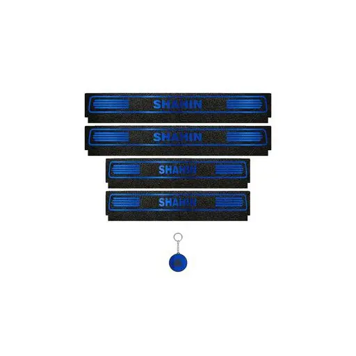 برچسب پارکابی خودرو لندمون کد LM152 MB شاهین مجموعه 4 عددی به همراه جاکلیدی