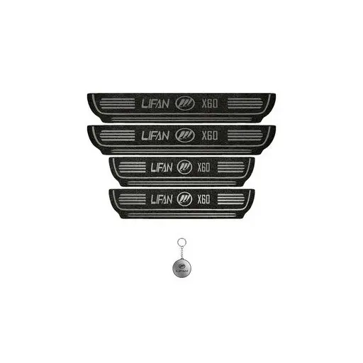 برچسب پارکابی خودرو لندمون کد LMm0035 MS لیفان ایکس 60 مجموعه 4 عددی به همراه جا کلیدی