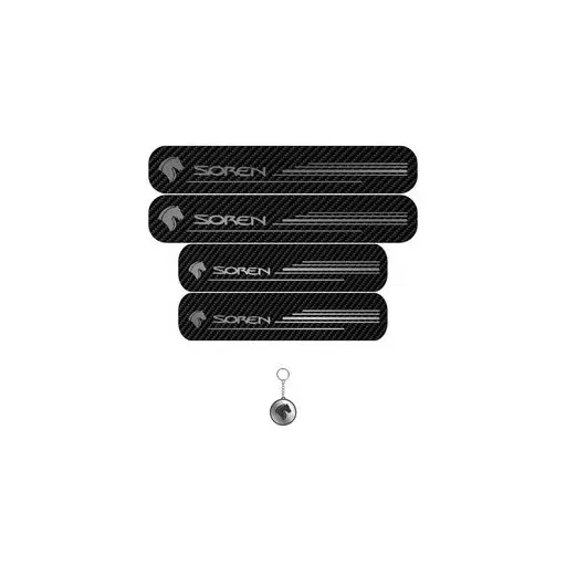 برچسب پارکابی خودرو لندمون کد LC013 MS سمند سورن مجموعه 4 عددی به همراه جاکلیدی