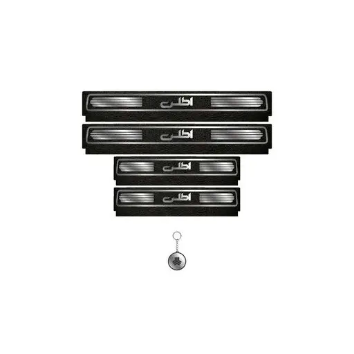 برچسب پارکابی خودرو لندمون کد LM242 MS اطلس مجموعه 4 عددی به همراه جا کلیدی