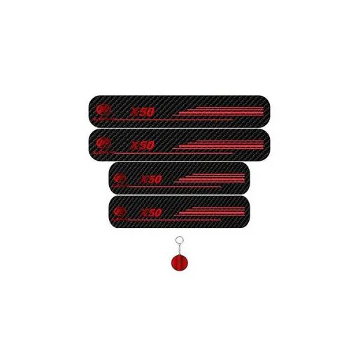 برچسب پارکابی خودرو لندمون کد LC060 MR لیفان X50 مجموعه 4 عددی به همراه جاکلیدی