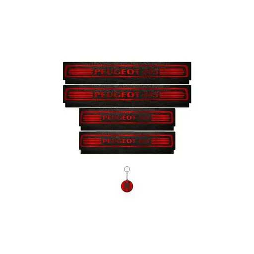 برچسب پارکابی خودرو لندمون کد LM026 MR پژو 405 به همراه جاکلیدی مجموعه 4 عددی
