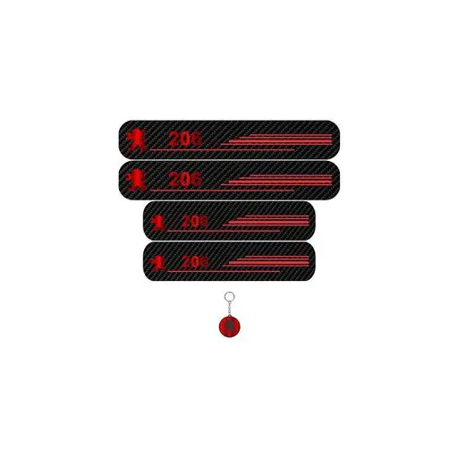 برچسب پارکابی خودرو لندمون کد LC019 MR پژو 206 مجموعه 4عددی به همراه جاکلیدی