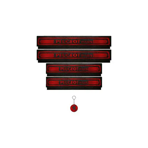 برچسب پارکابی خودرو لندمون کد LM025 MR پژو پارس به همراه جاکلیدی مجموعه 4 عددی