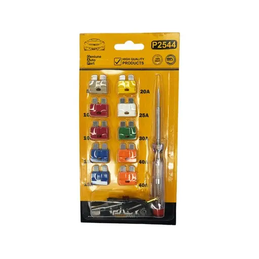 کیت تستر فیوز و فیوز کارتی پژو 206 پاسیکو مدل P2544 بسته 12 عددی