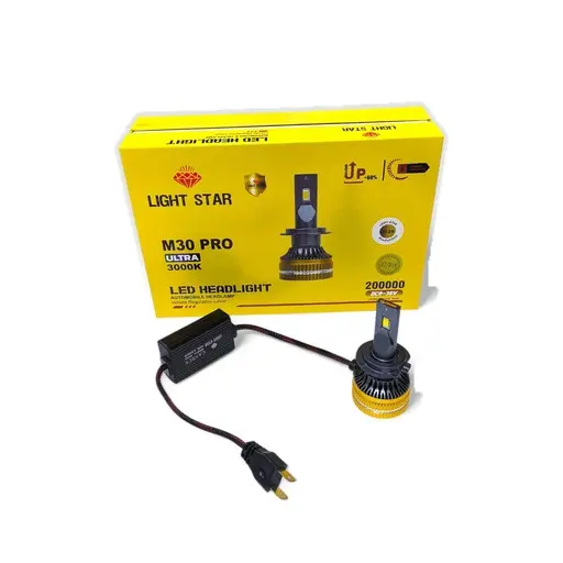 هدلایت LightStar مدل M30Pro زرد لیمویی  بسته دوعددی پایه H7